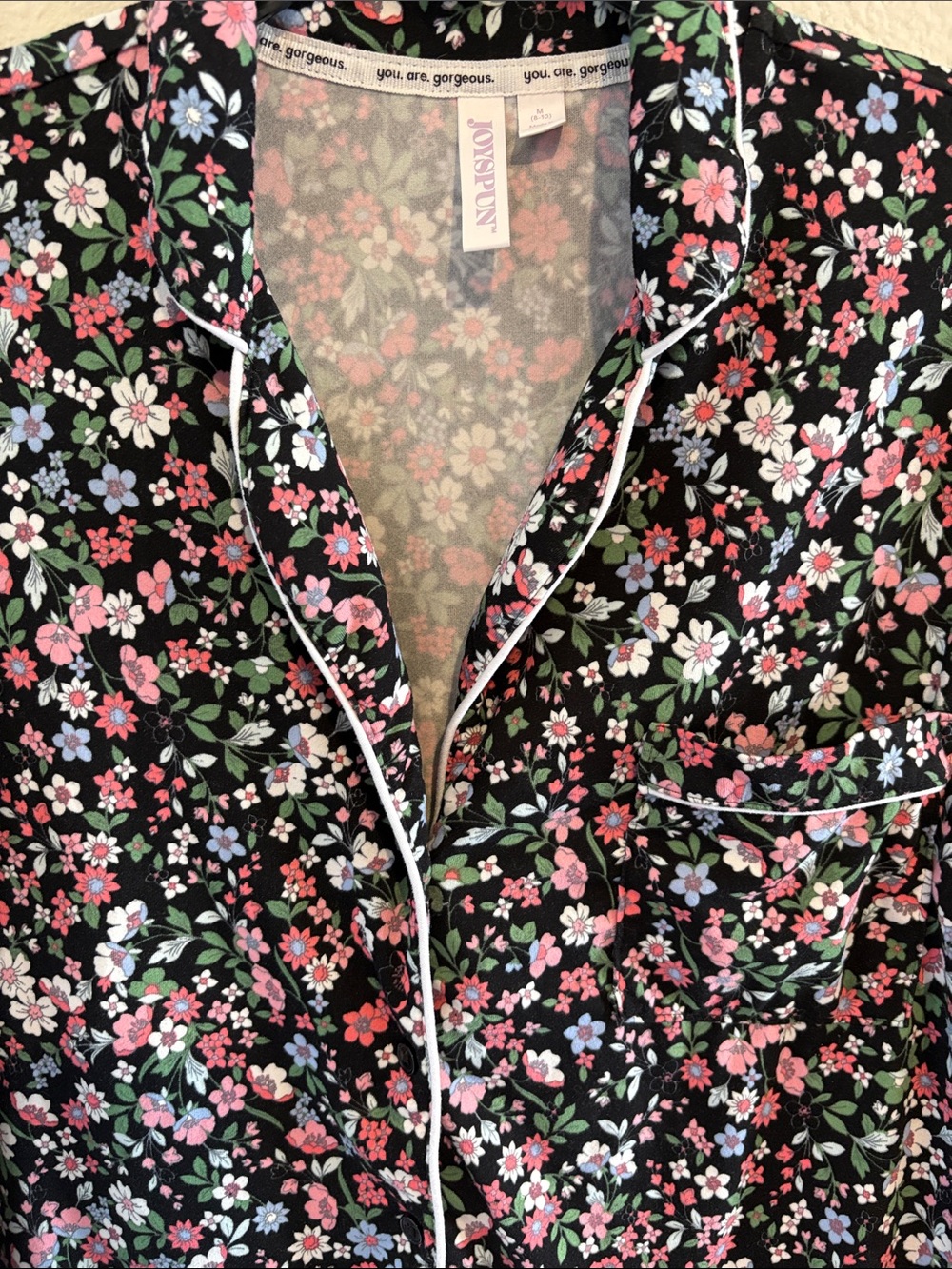 Joyspun 2 piece pajama set  short sleeve shirt and shorts - Picture 3 of 6